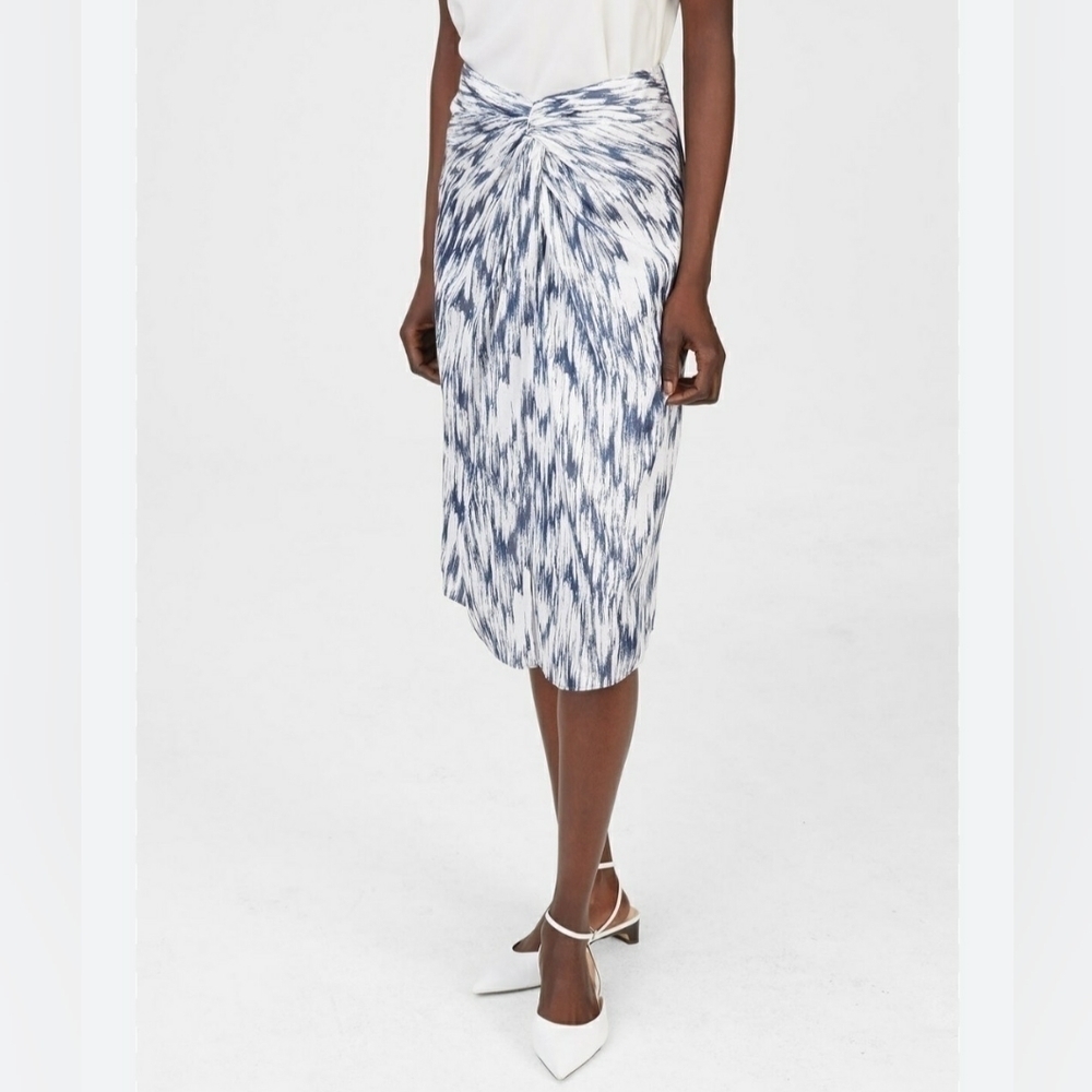 Club Monaco Robetta Front Knot Wrap Midi Skirt